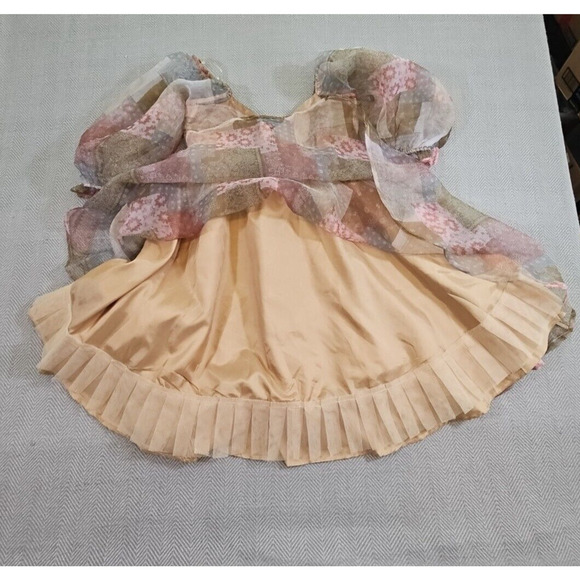 Fab'rik Fiarycore Empire Waist Dress Size Large Fall Colors Bubble Sleeves Y2K - Picture 3 of 14